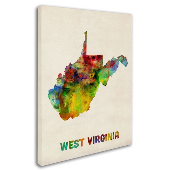 Michael Tompsett 'West Virginia Map' Canvas Art,14x19